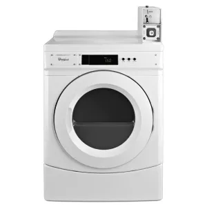 Whirlpool CGD9150GW 27" Commercial Gas Front-Load Dryer Featuring Factory-Installed Coin Drop with Coin Box