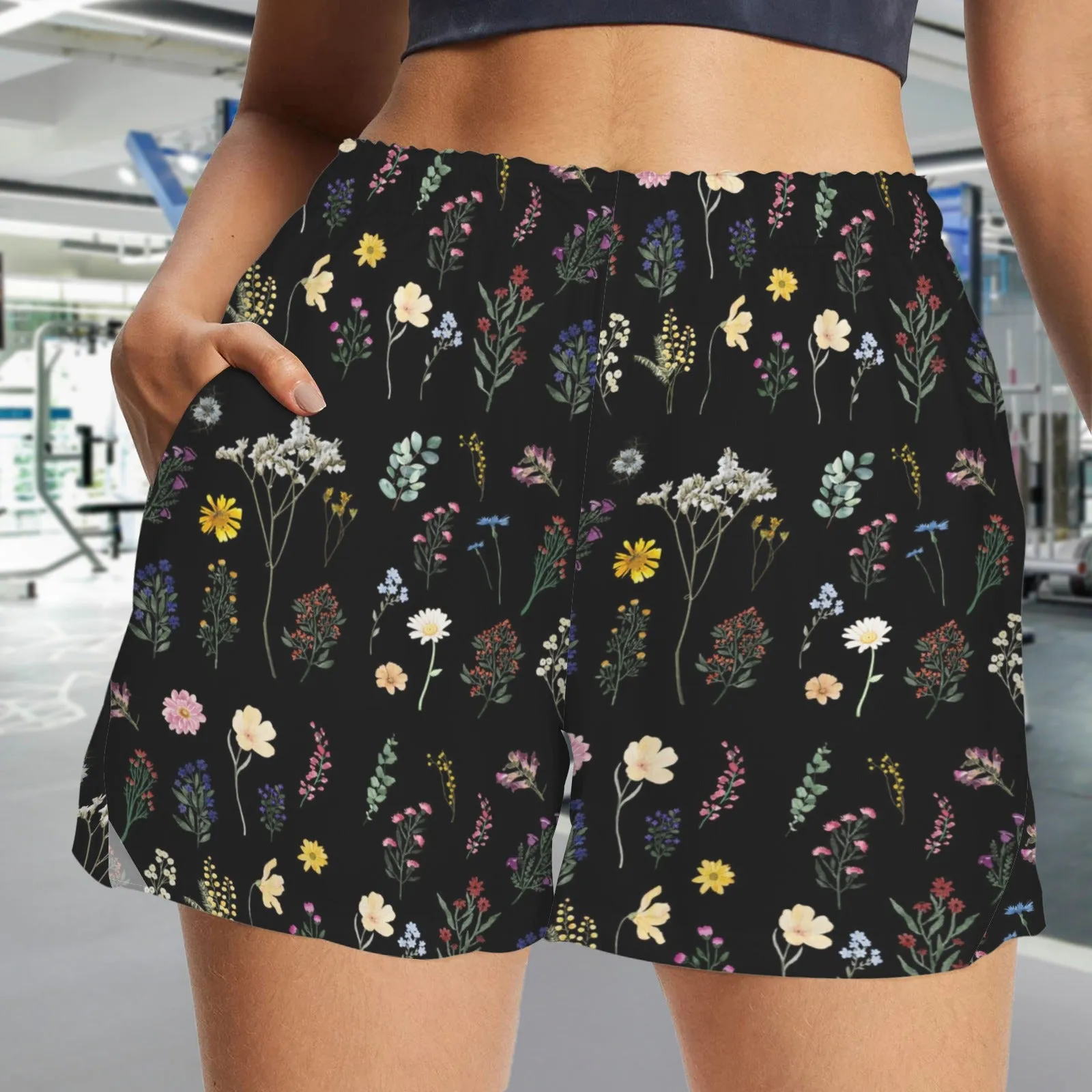 Wildflowers Black Zip Pocket Shorts up to 5 XL (FWS)