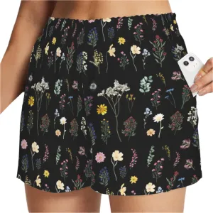 Wildflowers Black Zip Pocket Shorts up to 5 XL (FWS)