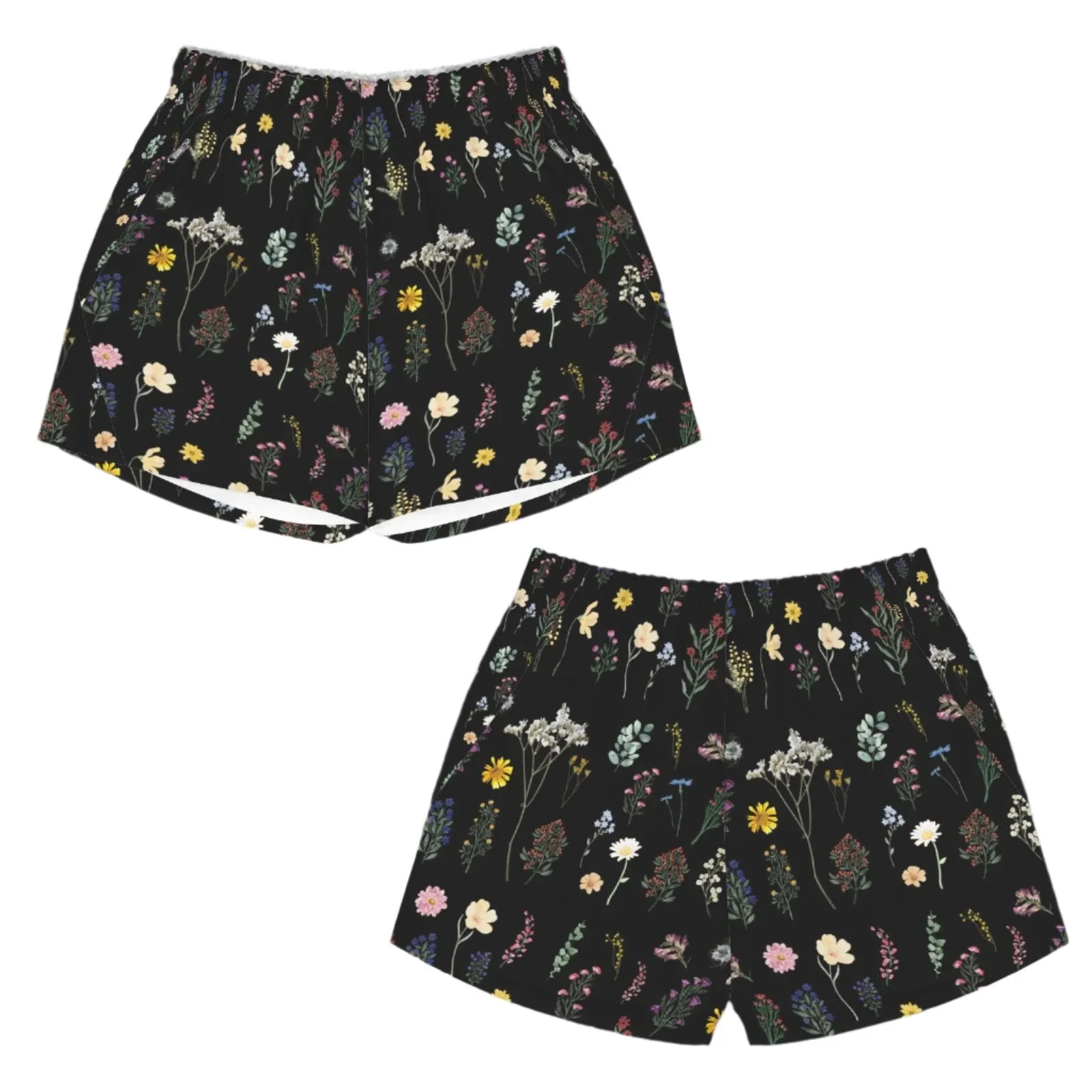 Wildflowers Black Zip Pocket Shorts up to 5 XL (FWS)