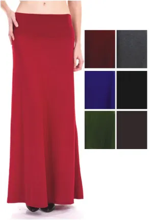 women's long skirts - assorted solid colors Case of 48