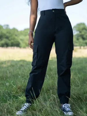 Zipper Fly Pocket Tapered Pants